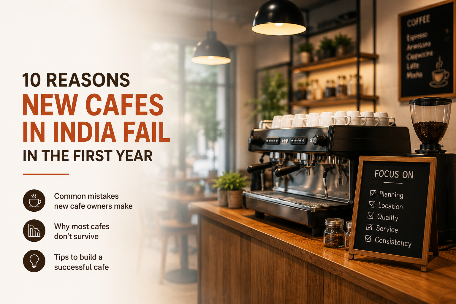 10 Reasons New Cafes in India Fail in the First Year - Neelkanth Enterprise Surat