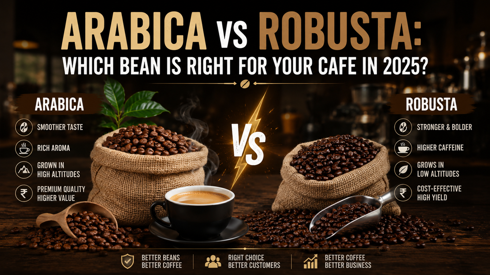 Arabica vs Robusta Which Bean Is Right for Your Cafe in 2025 - Neelkanth Enterprise Surat